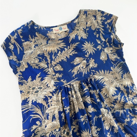 Mango Manor Indian Cotton Boho Hand Block Printed Trapeze Dress Womens Large - Picture 2 of 5